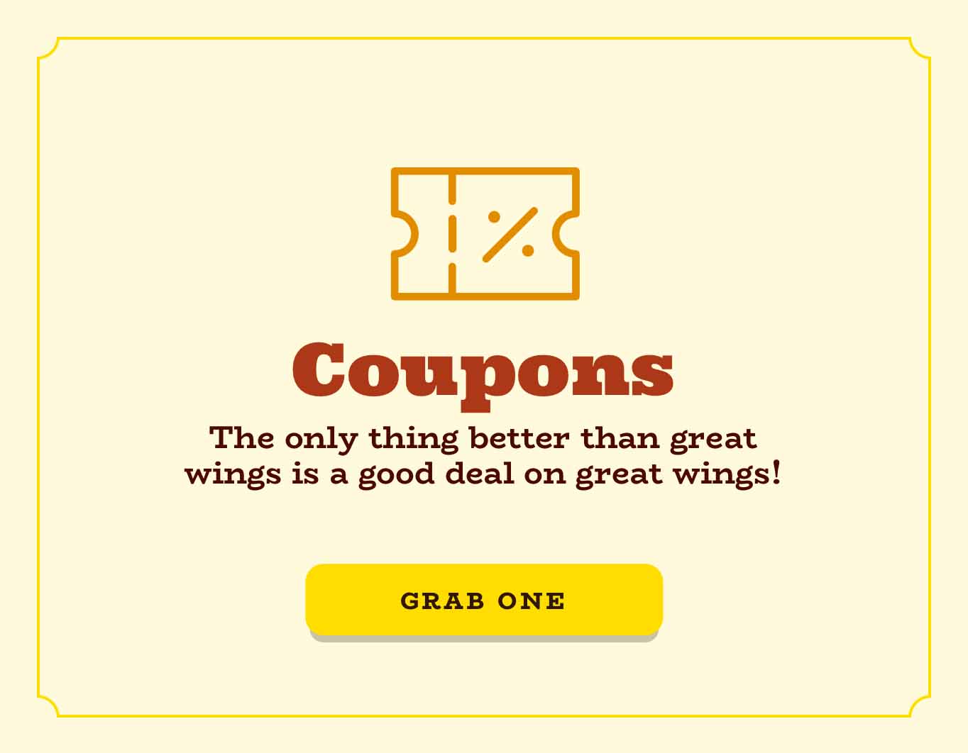 The only thing better than great wings is a good deal on great wings!